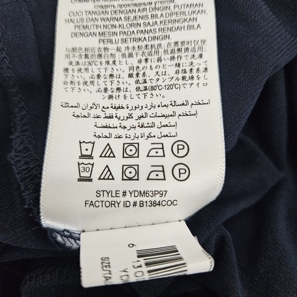 BCBGeneration Midi Dress Navy Sleeveless Keyhole Back Drape Pockets Medium - Picture 9 of 10